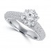 2.00 ct Ladies Round Cut Diamond Engagement Ring in 14 kt White Gold Pave Set